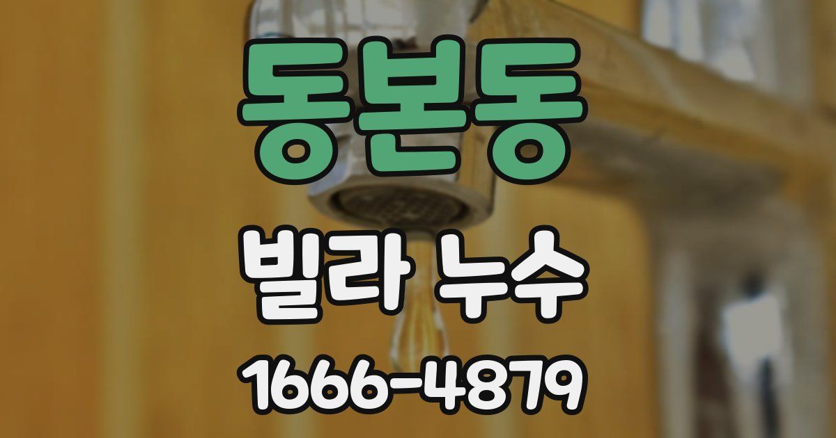 동본동 빌라 누수