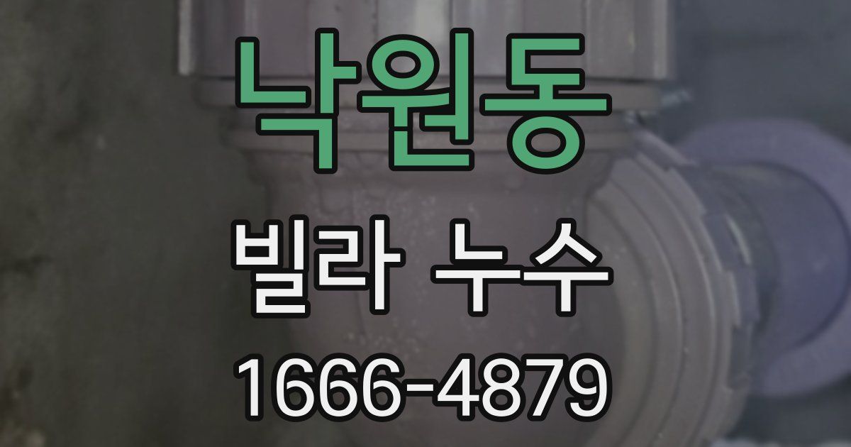 낙원동 빌라 누수