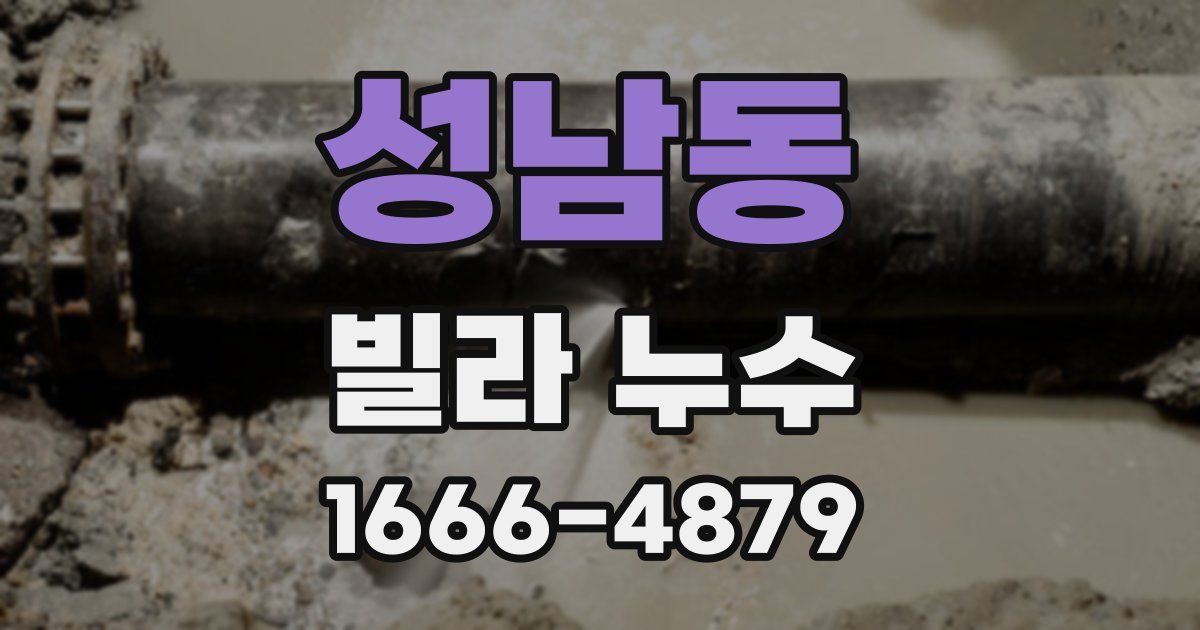 성남동 빌라 누수