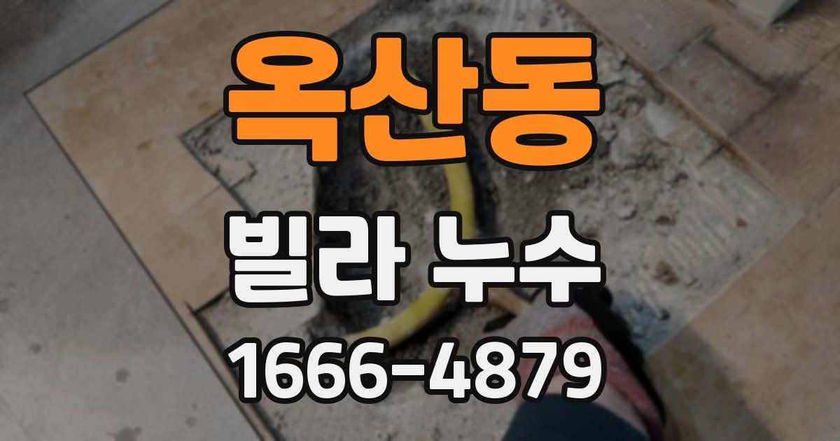 옥산동 빌라 누수