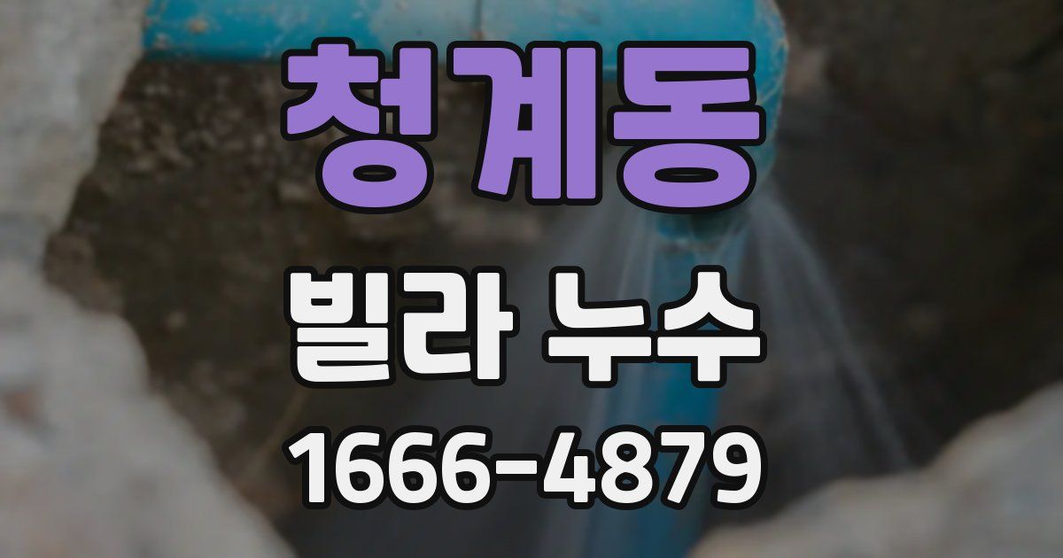 청계동 빌라 누수