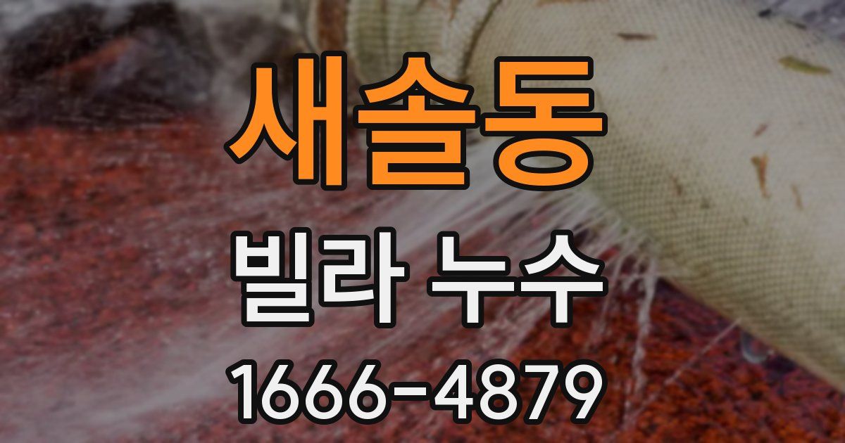 새솔동 빌라 누수