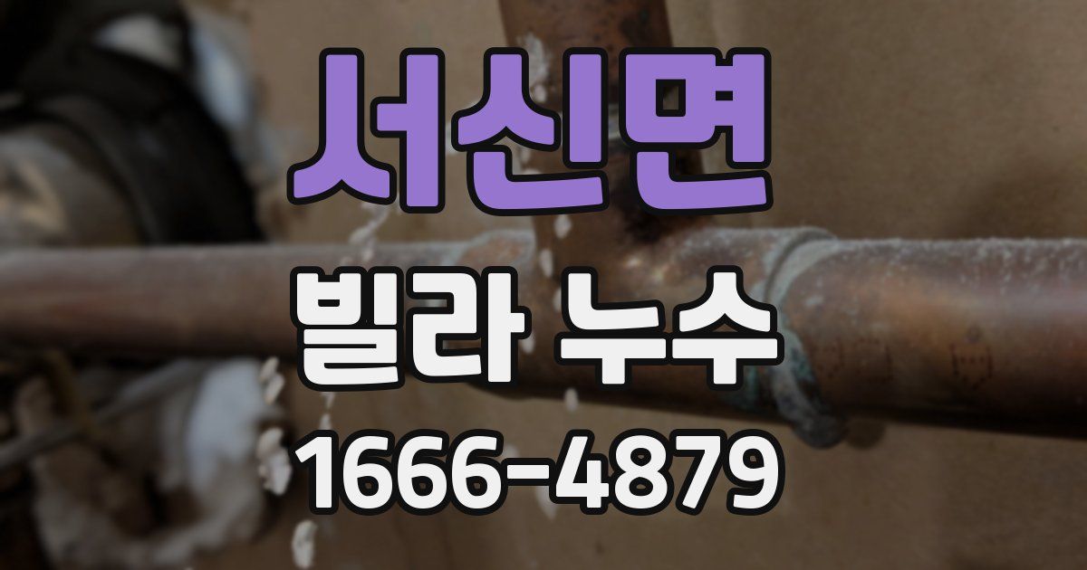 서신면 빌라 누수