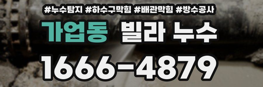 가업동 빌라 누수