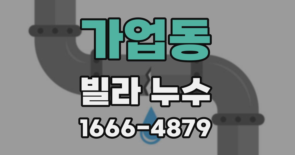 가업동 빌라 누수