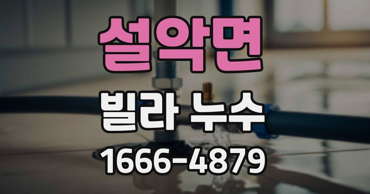 설악면 빌라 누수