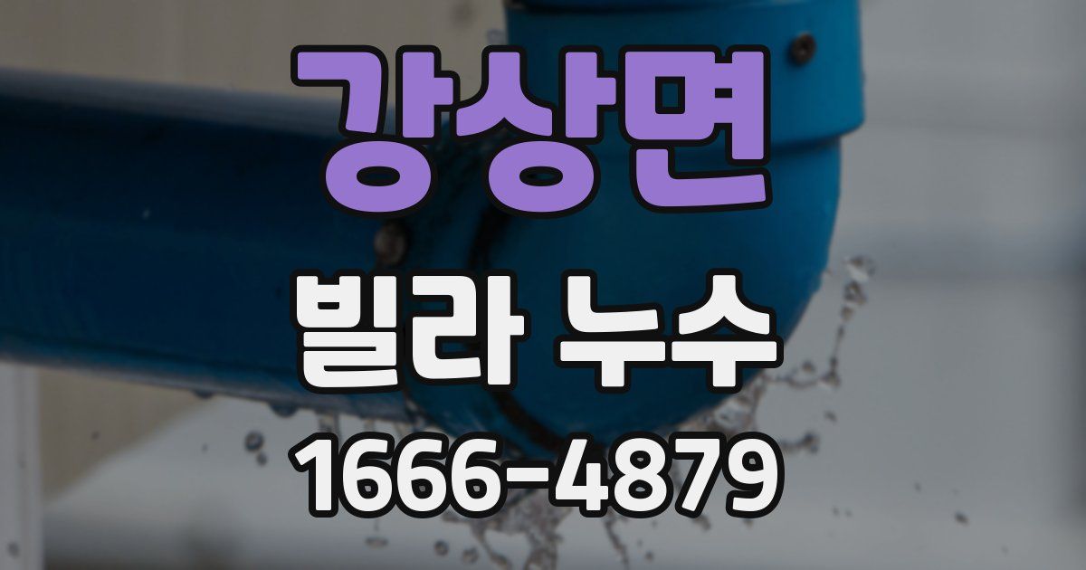 강상면 빌라 누수