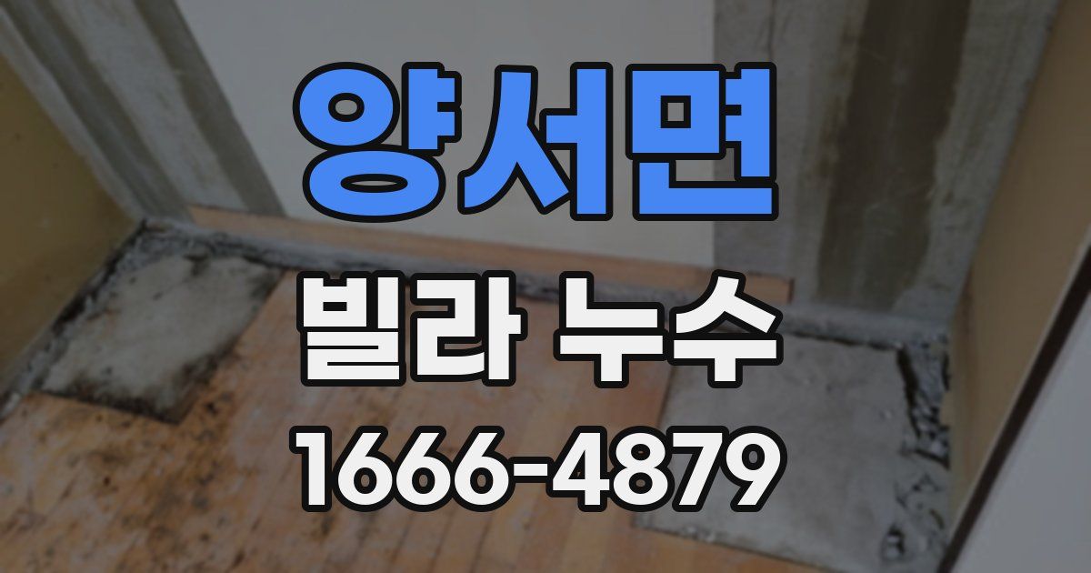 양서면 빌라 누수