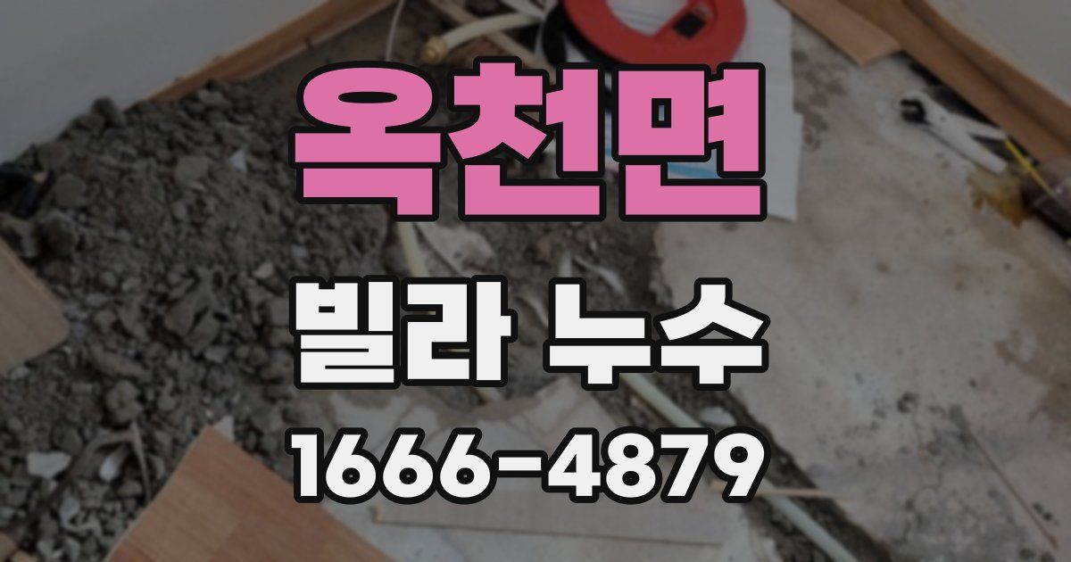 옥천면 빌라 누수