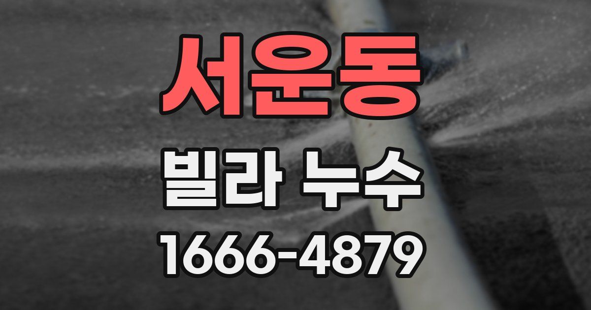 서운동 빌라 누수