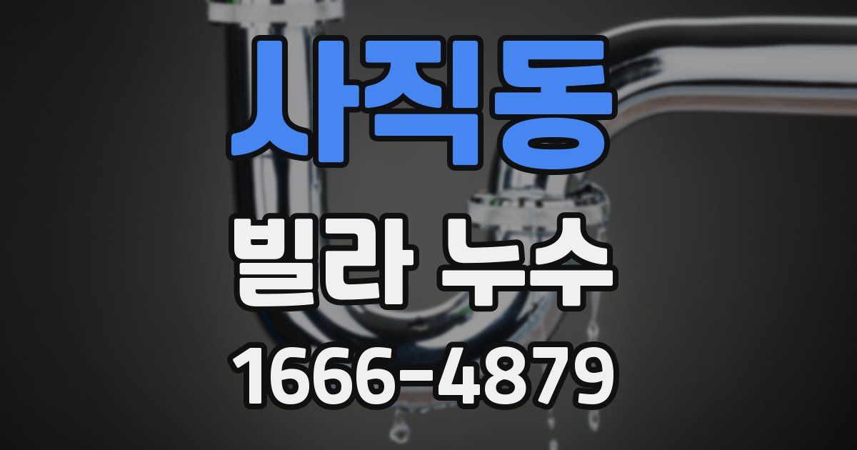 사직동 빌라 누수