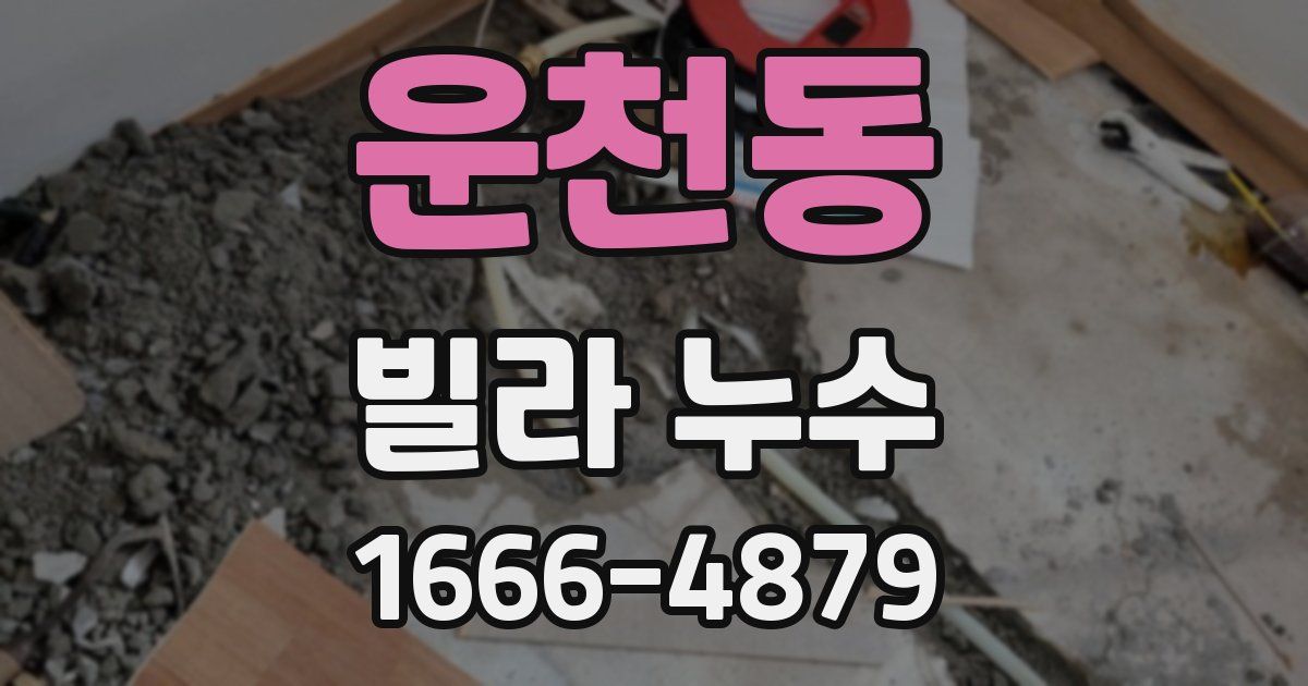 운천동 빌라 누수