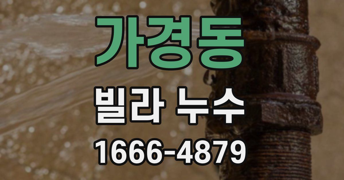 가경동 빌라 누수
