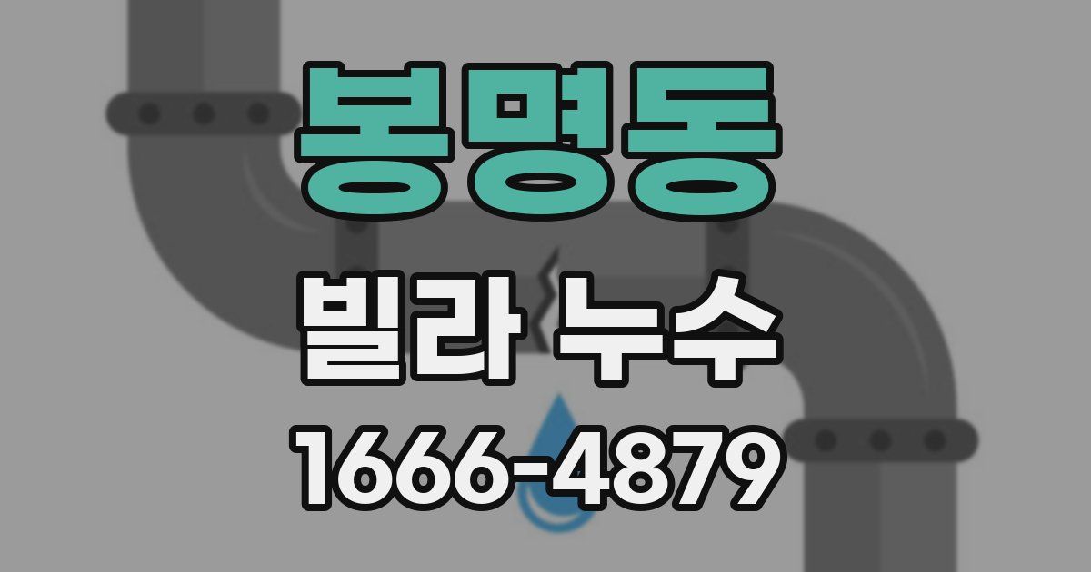 봉명동 빌라 누수
