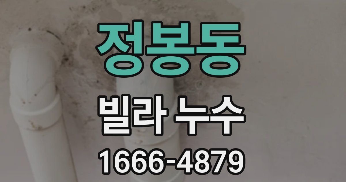 정봉동 빌라 누수