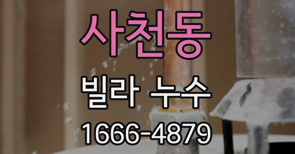 사천동 빌라 누수
