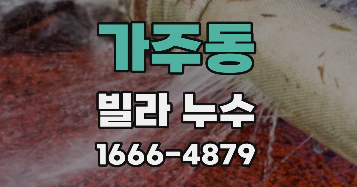 가주동 빌라 누수