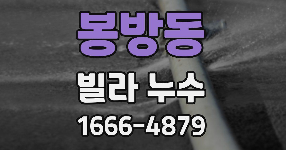 봉방동 빌라 누수