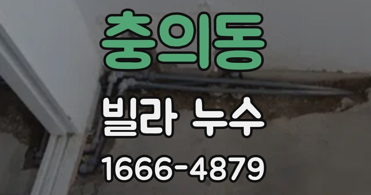충의동 빌라 누수