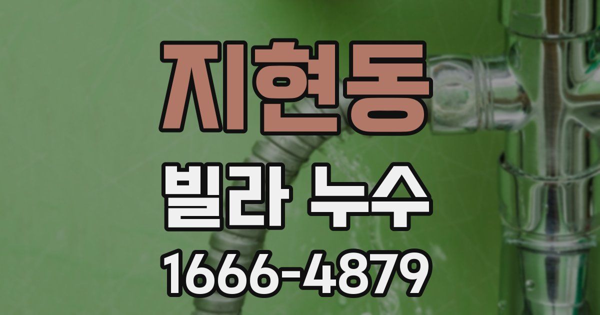 지현동 빌라 누수