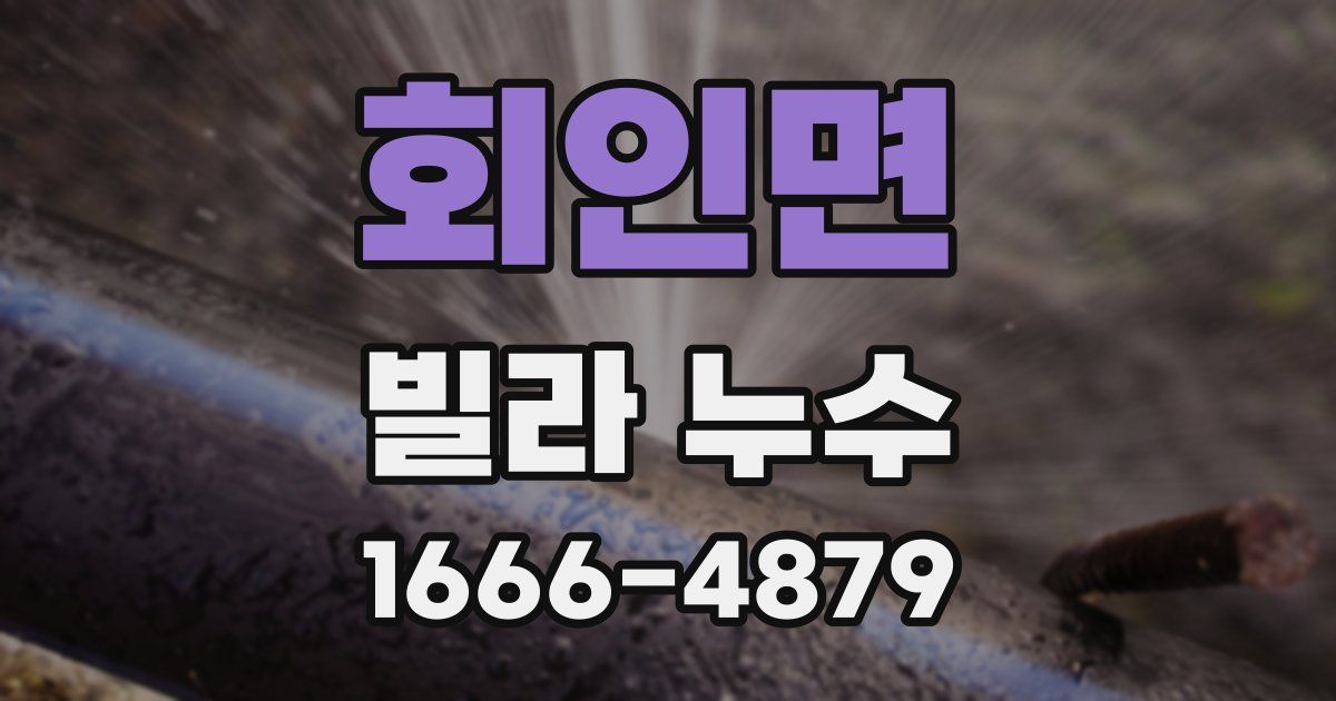 회인면 빌라 누수