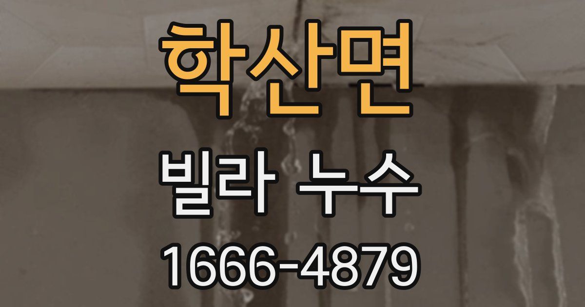 학산면 빌라 누수