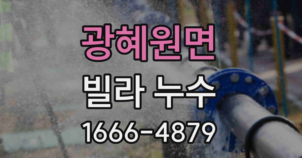 광혜원면 빌라 누수