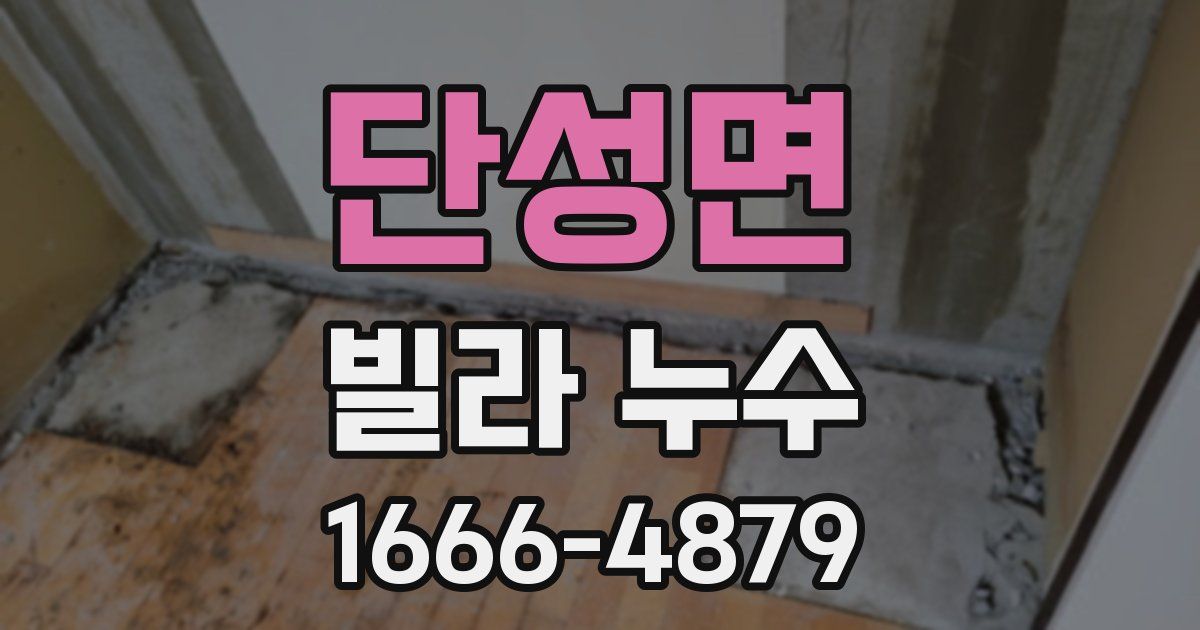 단성면 빌라 누수