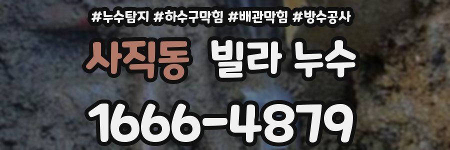 사직동 빌라 누수