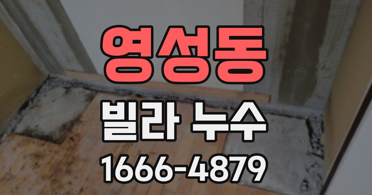 영성동 빌라 누수