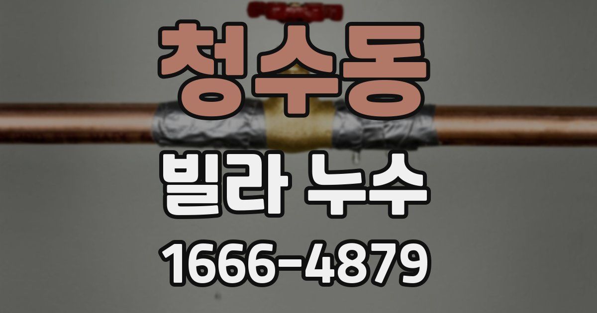 청수동 빌라 누수