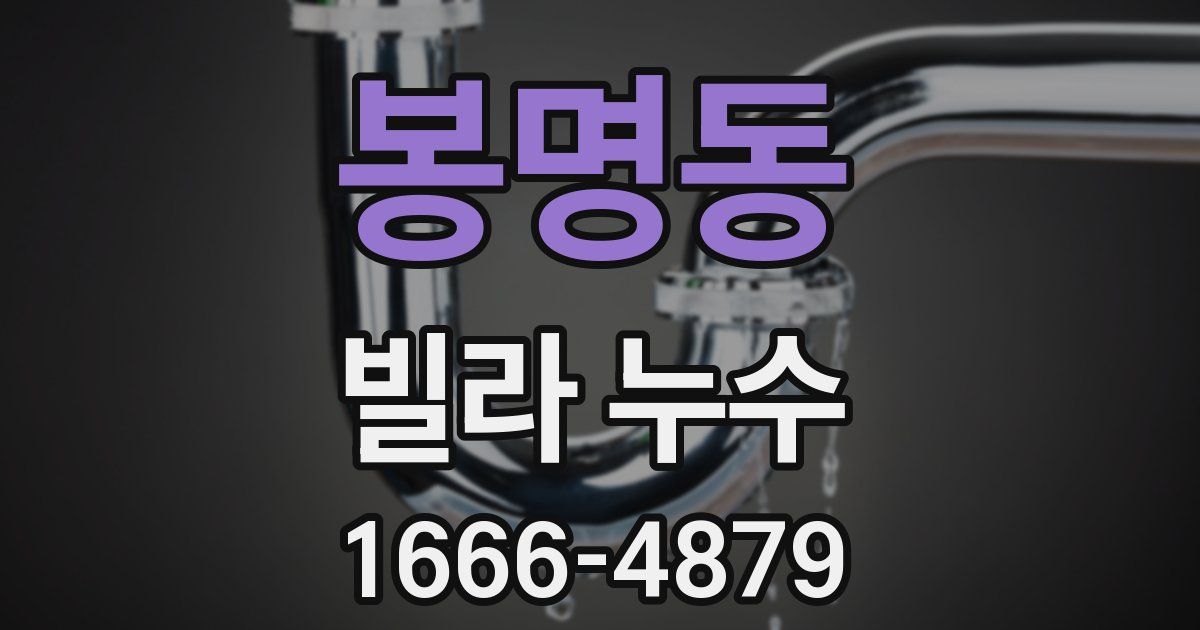 봉명동 빌라 누수