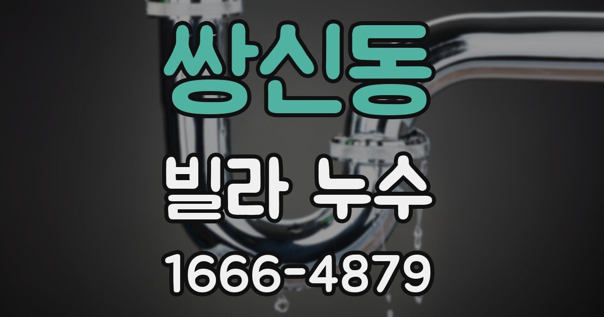 쌍신동 빌라 누수