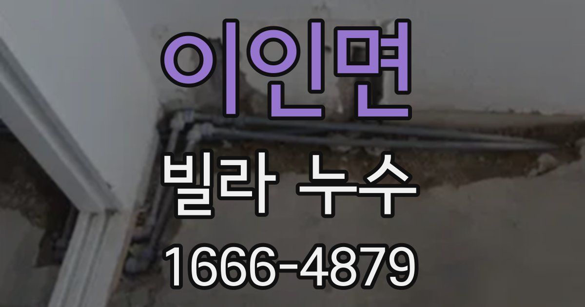 이인면 빌라 누수