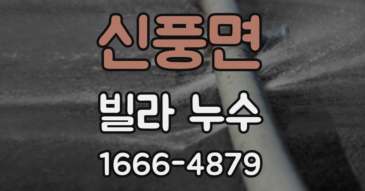 신풍면 빌라 누수