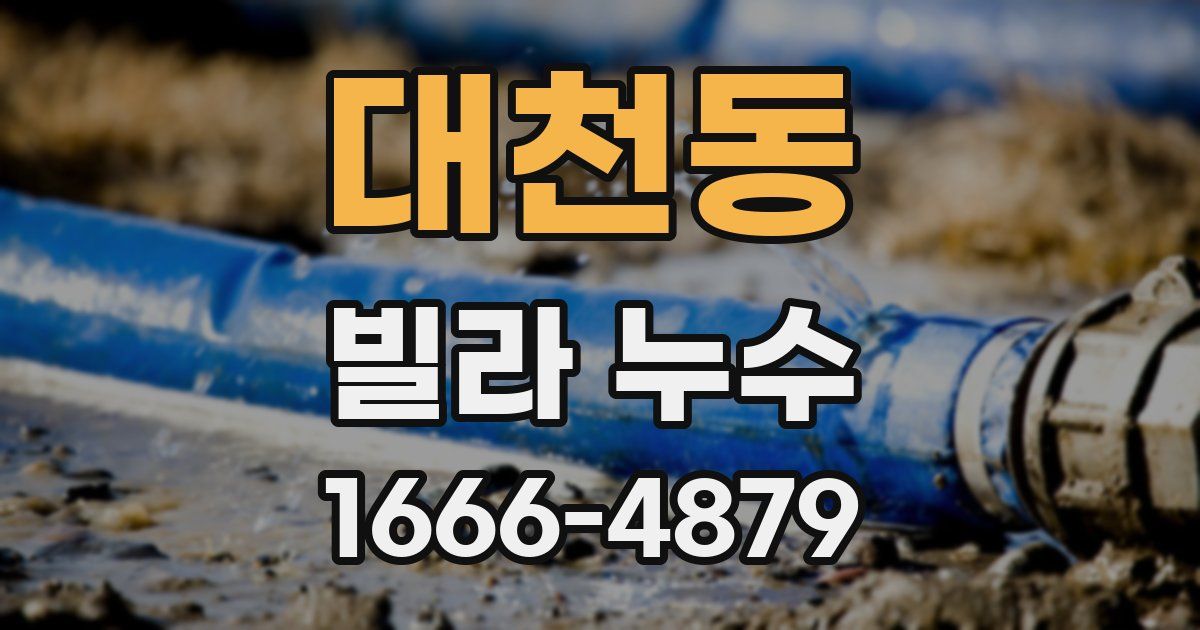 대천동 빌라 누수