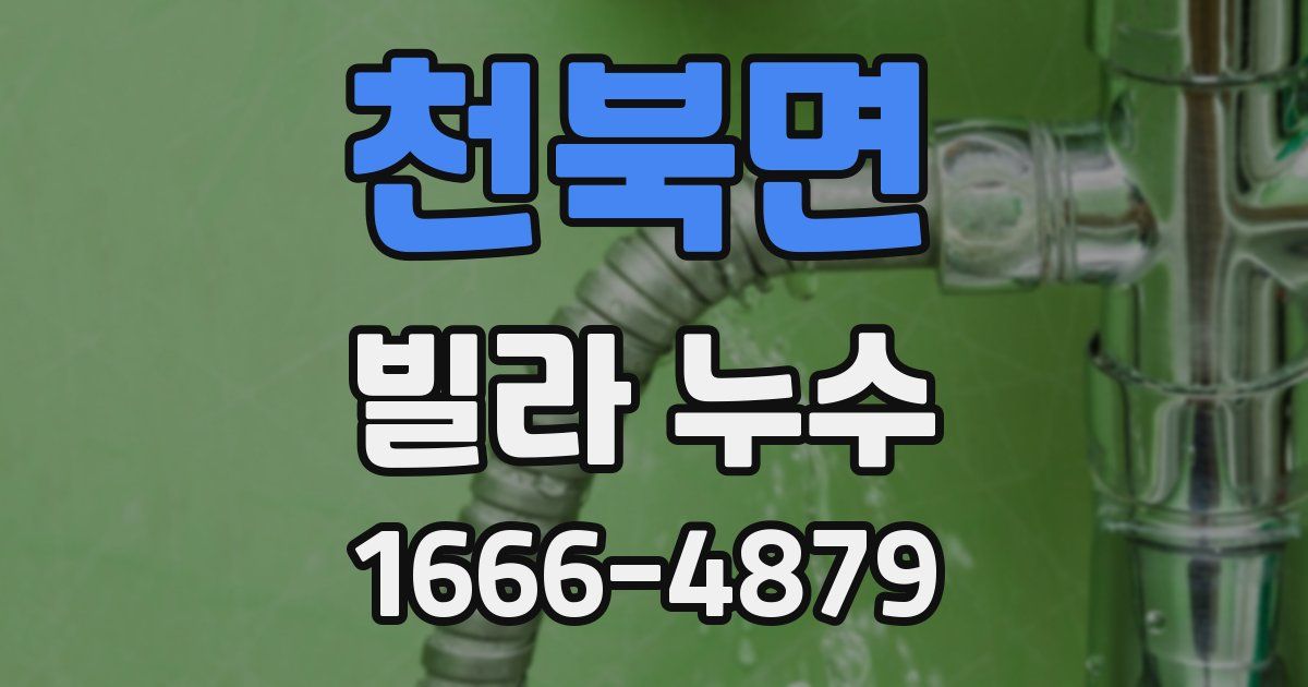 천북면 빌라 누수