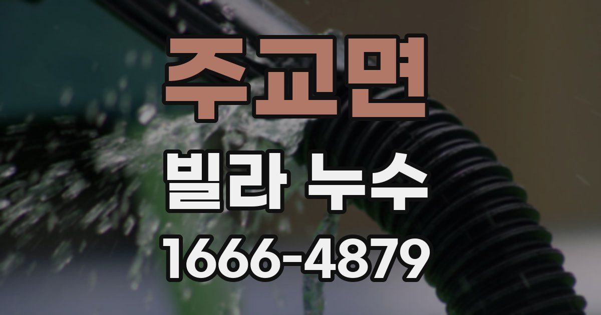 주교면 빌라 누수