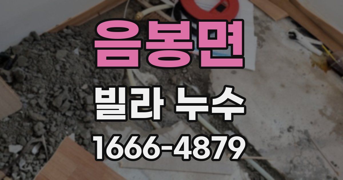 음봉면 빌라 누수