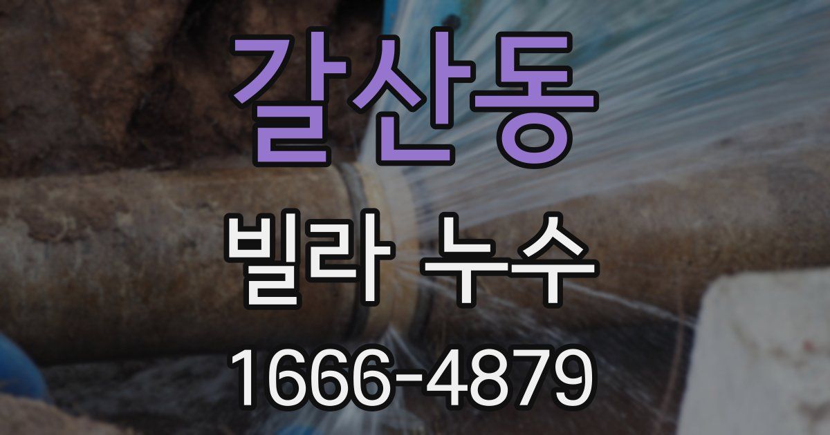 갈산동 빌라 누수
