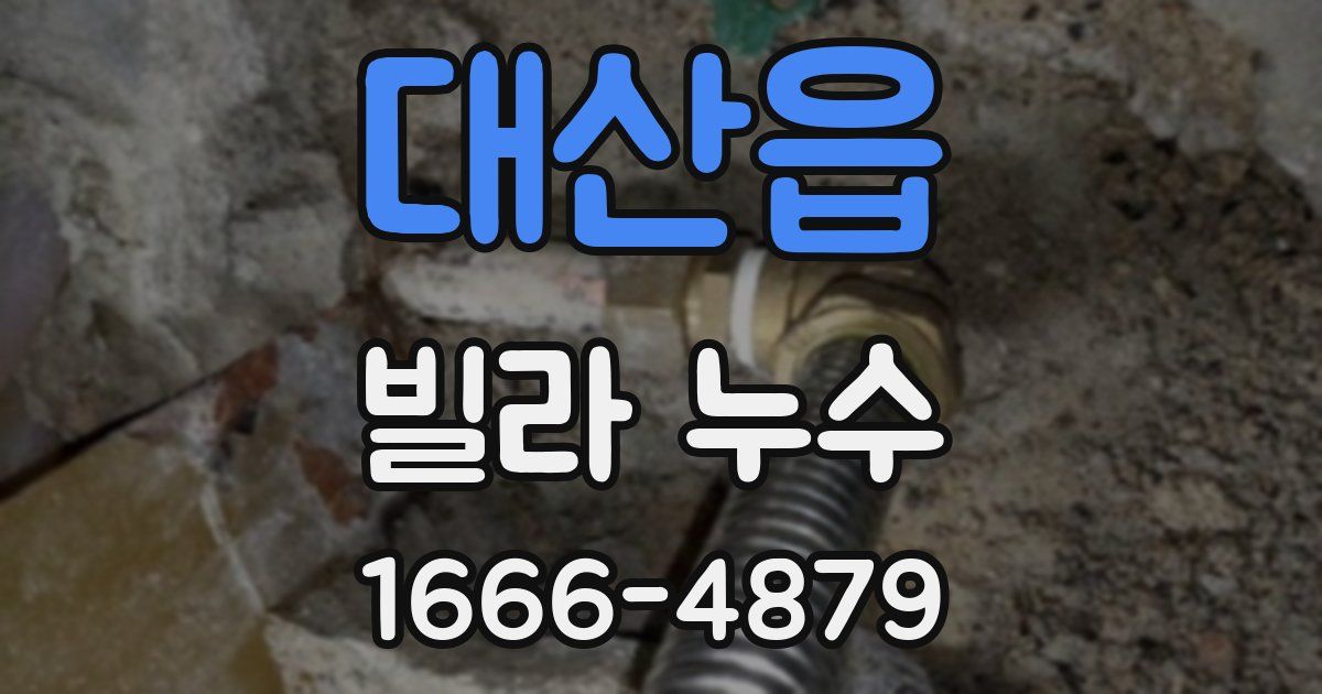 대산읍 빌라 누수