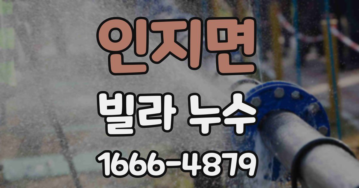 인지면 빌라 누수