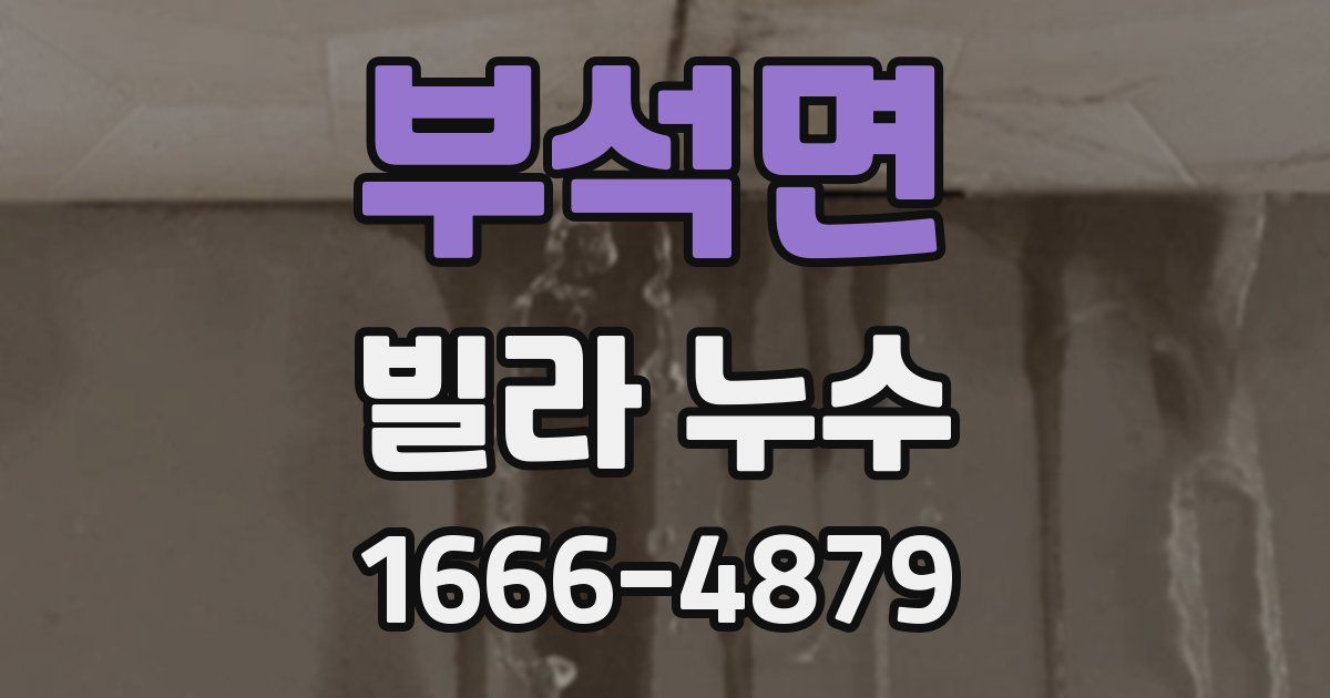 부석면 빌라 누수