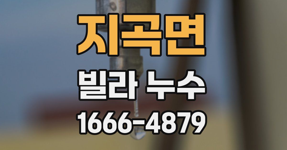 지곡면 빌라 누수