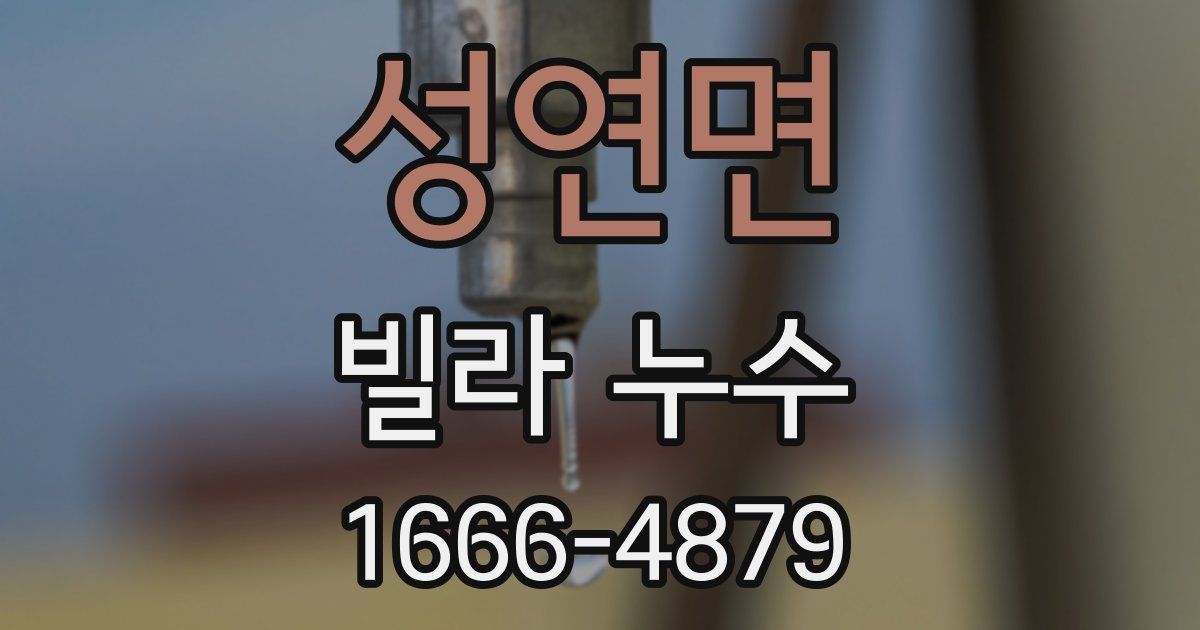 성연면 빌라 누수