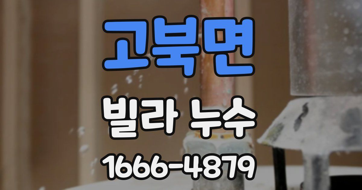 고북면 빌라 누수