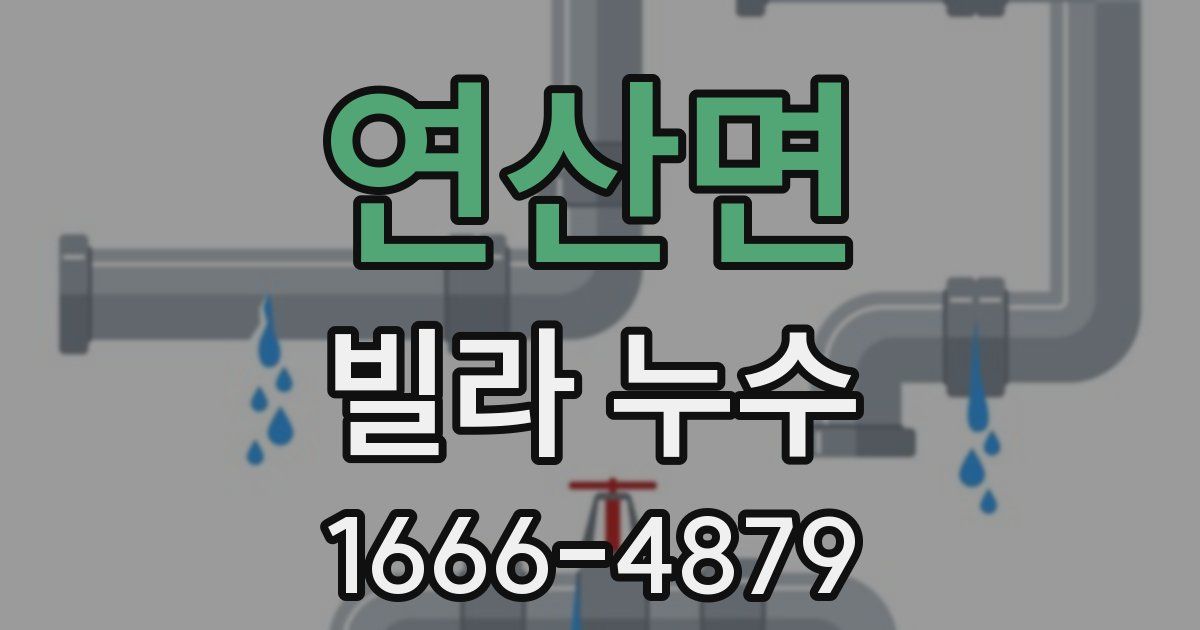 연산면 빌라 누수
