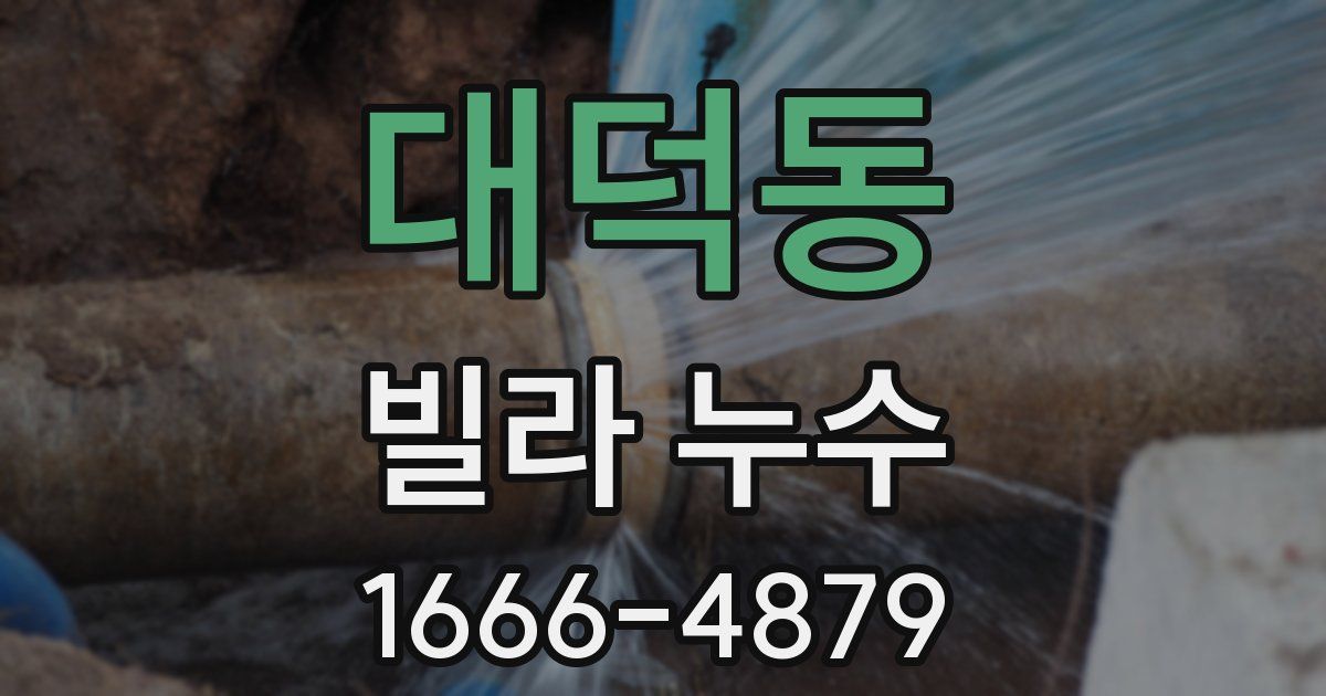 대덕동 빌라 누수
