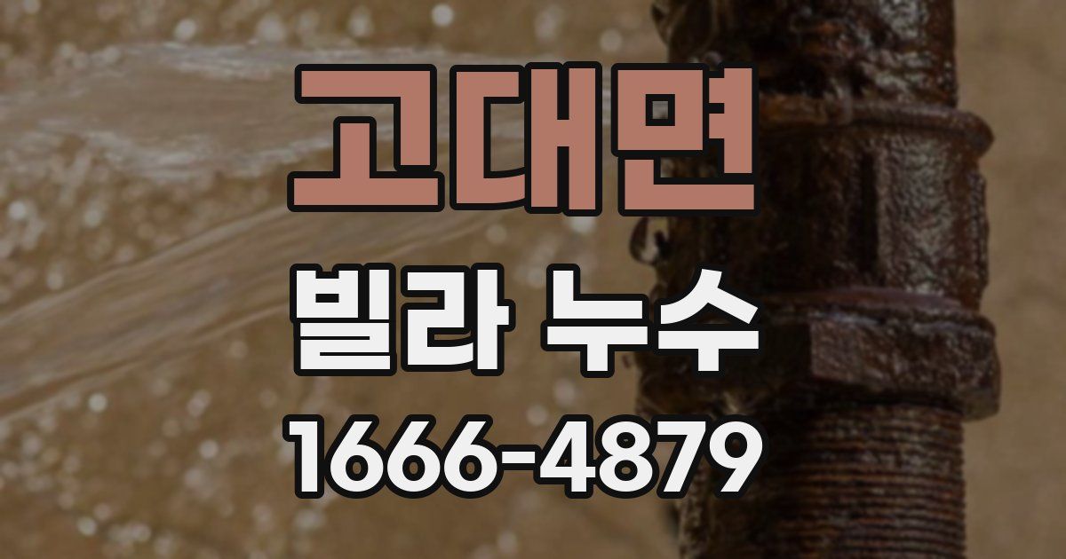 고대면 빌라 누수