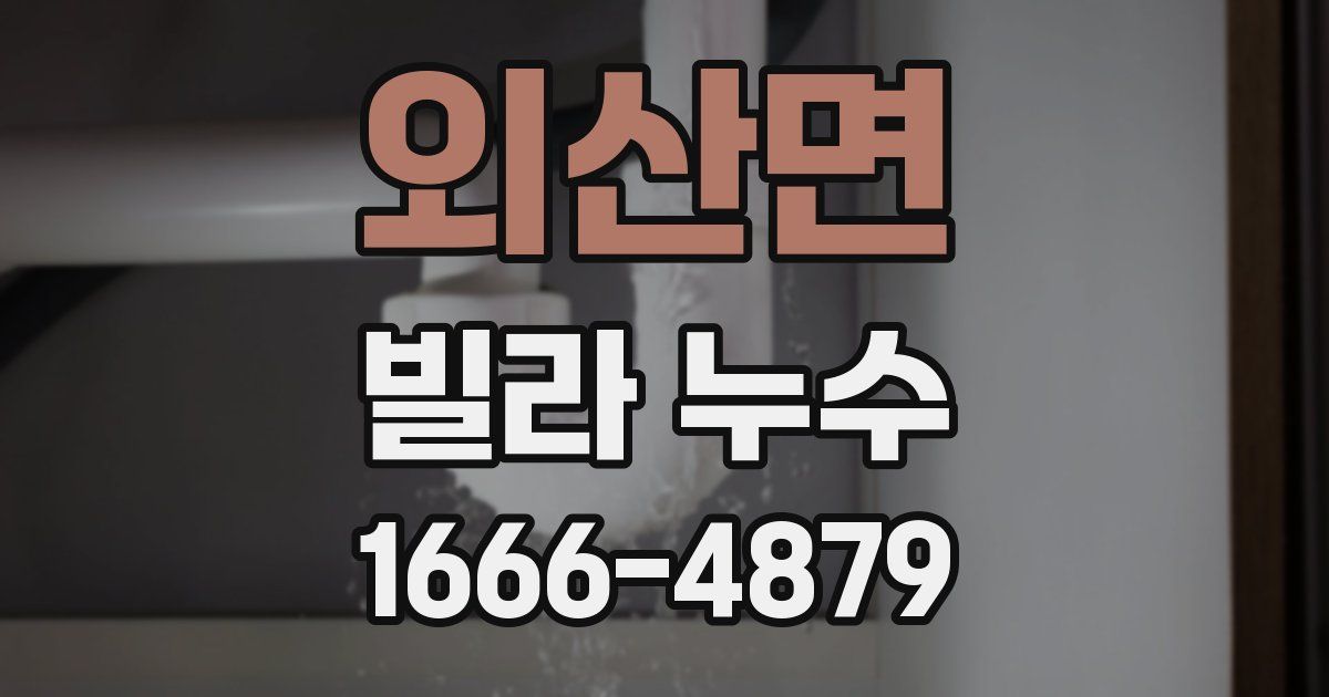 외산면 빌라 누수
